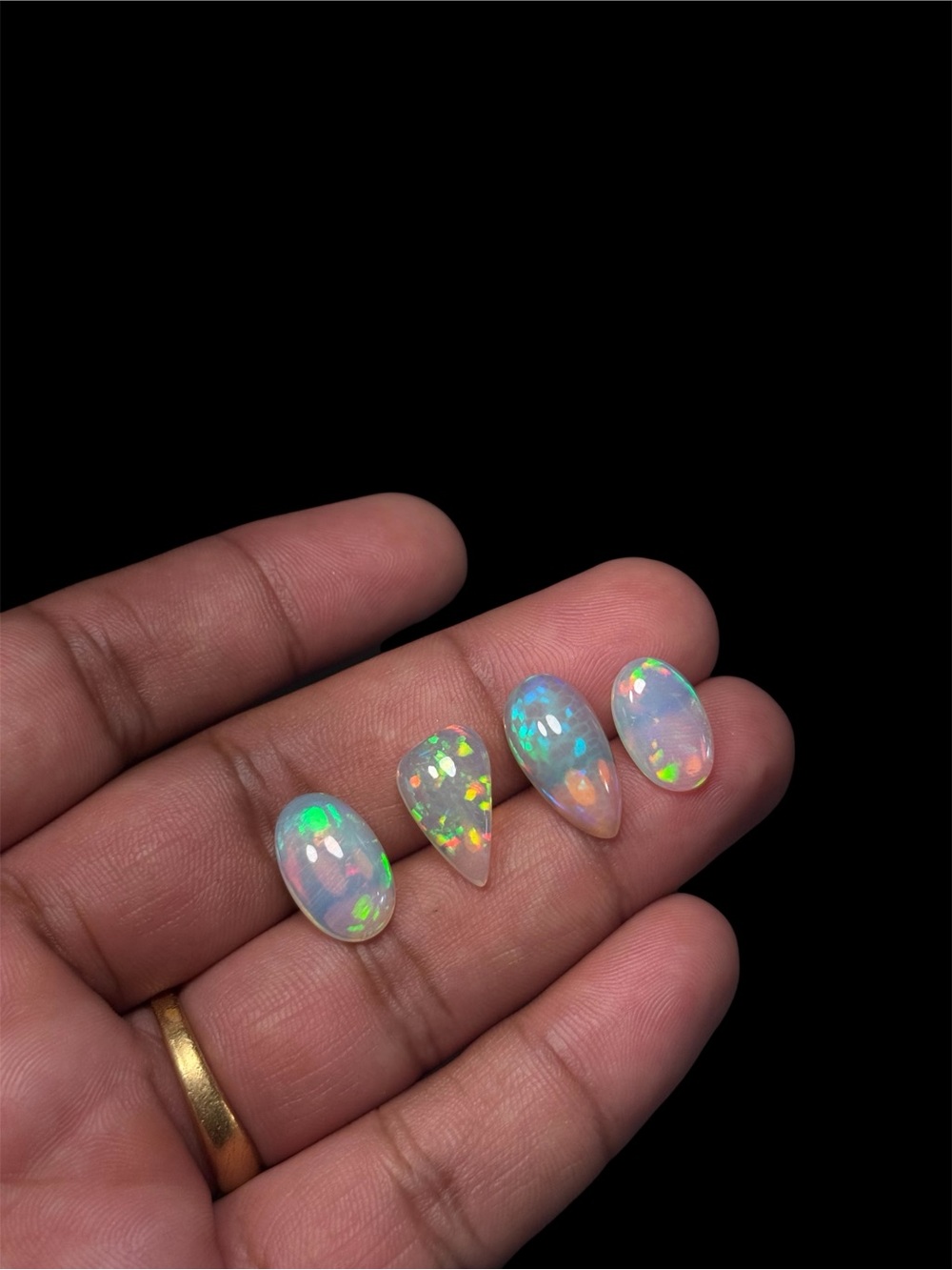 15.80 Ct Natural Ethiopian Opal Lot – 4 Loose Cabochons